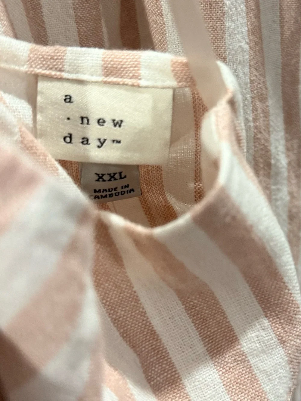 a new day beige and White Striped Spaghetti Strap top and midi skirt size XXL